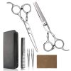 Hair Cutting Scissors Set, 6 Inch Hairdressing Thinning Shears for Hair Cutting for Women, Men, Kids - Silver