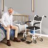 Black Shower Commode Wheelchair, Seniors Bedside Commode Chai