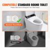 VEVOR Raised Toilet Seat, 3.5" Height Raised, 300 lbs Weight Capacity, for Standard Round Toilet, Aluminum Handrail, with EVA Armrest Padding