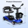 Foldable Electric Mobility Scooter with Light and Basket â€“ Compact 4-Wheel Travel Wheelchair for Easy Mobility and Perfect Christmas Gift